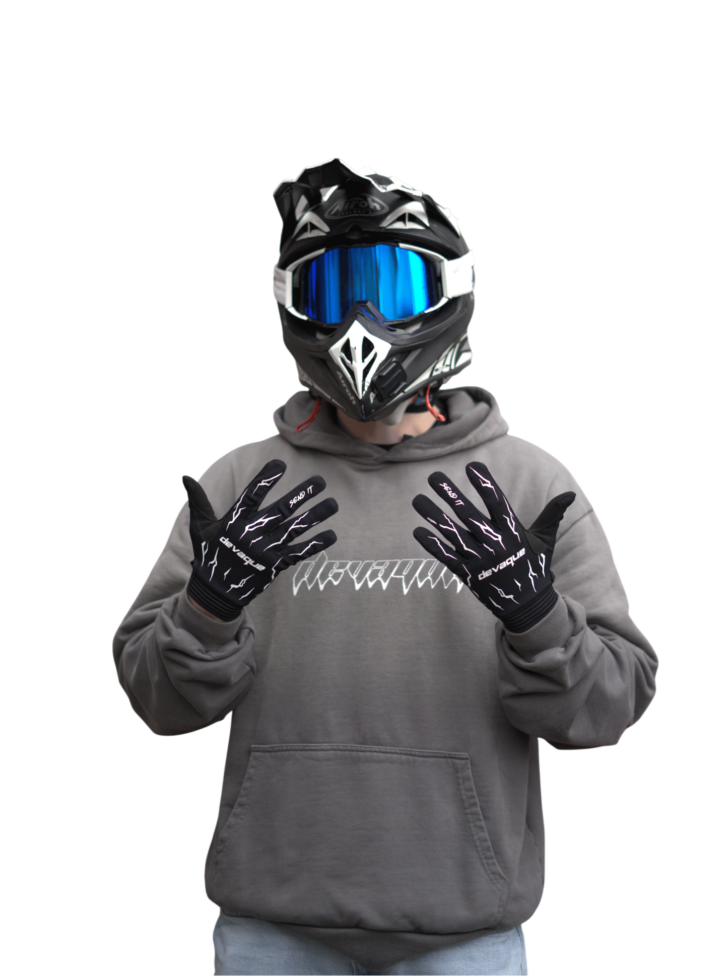 NGNF Gloves schwarze Riding Gloves mit Grip Design