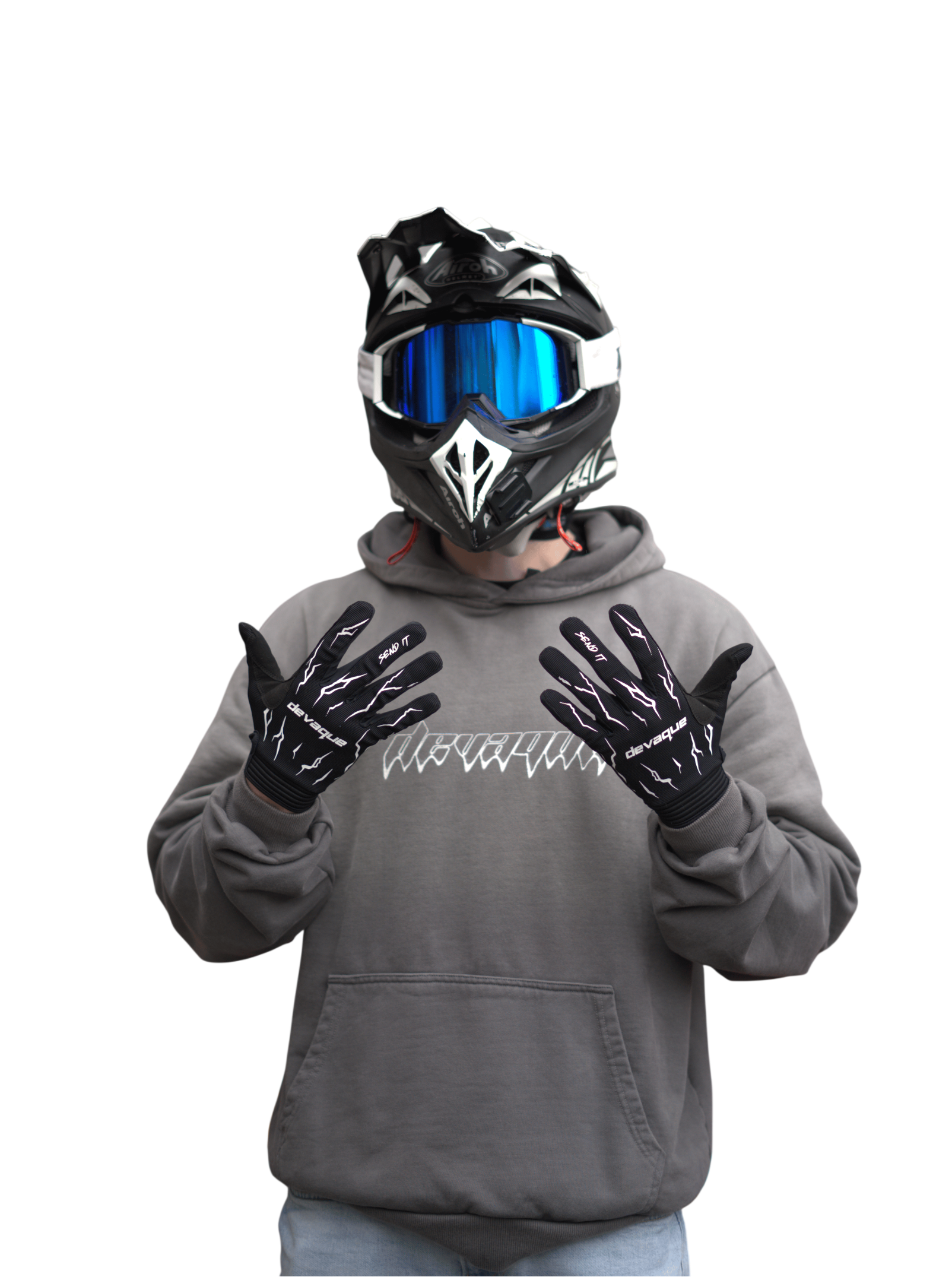 NGNF Gloves schwarze Riding Gloves mit Grip Design